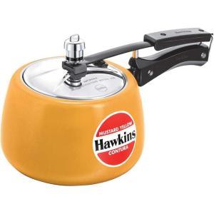 image:imageHawkins 3 Litre Contura Pressure Cooker Ceramic Coated Handi Inner Lid Cooker Tomato Red CTR30Mustard Yellow