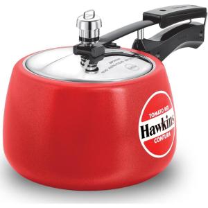 image:imageHawkins 3 Litre Contura Pressure Cooker Ceramic Coated Handi Inner Lid Cooker Tomato Red CTR30Tomato Red