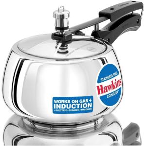 image:imageHawkins 3 Litre Contura Pressure Cooker Stainless Steel Inner Lid Cooker Handi Cooker Induction Cooker Silver SSC30