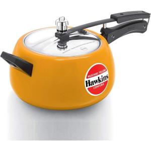 image:imageHawkins 5 Litre Contura Pressure Cooker Ceramic Coated Handi Inner Lid Cooker Tomato Red CTR50Mustard Yellow