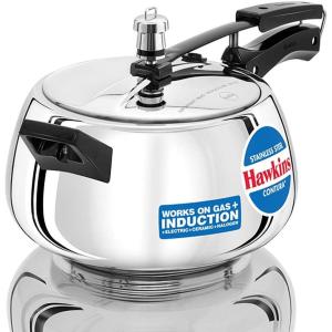 image:imageHawkins 5 Litre Contura Pressure Cooker Stainless Steel Inner Lid Cooker Handi Cooker Induction Cooker Silver SSC50