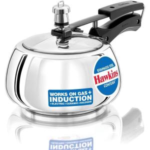 image:imageHawkins Contura Pressure Cooker Stainless Steel Inner Lid Cooker Handi Cooker Induction Cooker Small Cooker Silver SSC20 2 Litre