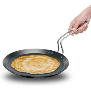 image:imageHawkins Futura 26 cm Flat Tava Non Stick Tawa with Plastic Handle Tawa with Rim Pancake Pan Flat Pan Black NFT26P10 Induction