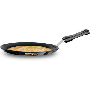 image:imageHawkins Futura 26 cm Flat Tava Non Stick Tawa with Plastic Handle Tawa with Rim Pancake Pan Flat Pan Black NFT26P10 Plastic Handle