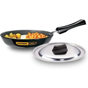 image:imageHawkins Futura Hard Anodised Frying Pan With Steel Lid 22cm Black