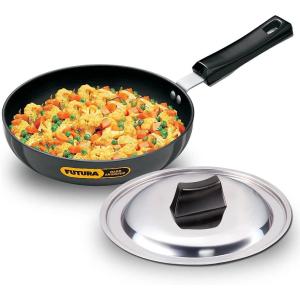 image:imageHawkins Futura Hard Anodised Round Frying Pan With Lid 22cm Black 22 CM