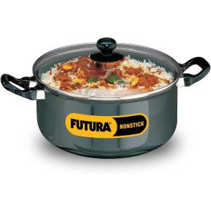 image:imageHawkins Futura NonStick Stewpot With Glass Lid 5 Litres Black