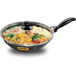 image:imageHawkins Futura Nonstick DeepFry Pan StirFry Pan 2 L 26 cm 325 mm with SS Lid Black2 Liter Glass Lid