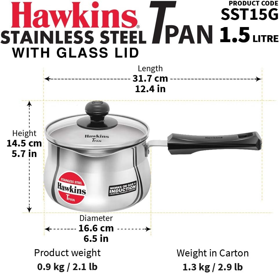 image:imageHawkins Stainless Steel Tpan 15L with Glass lid16 Quarts