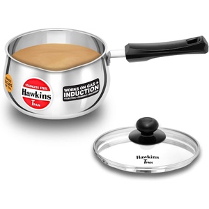 image:imageHawkins Tpan Stainless Steel Tea Pan with Glass Lid Induction Sauce Pan Chai Pan Saucepan Silver SST20G 2 Litre