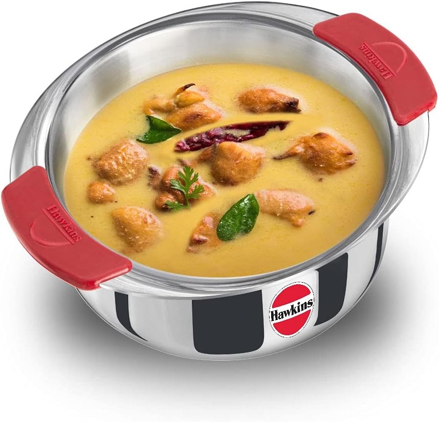 image:imageHawkins 2 Litre Metro Patila Triply Stainless Steel Tope Induction Bhagona Tapeli Silver SSP20Silver
