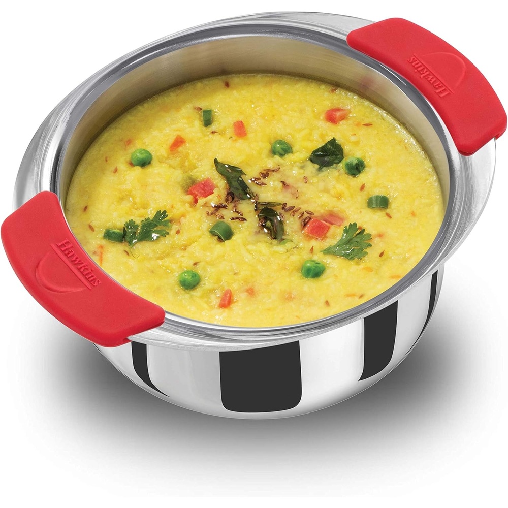 image:imageHawkins 2 Litre Metro Patila Triply Stainless Steel Tope Induction Bhagona Tapeli Silver SSP20Silver