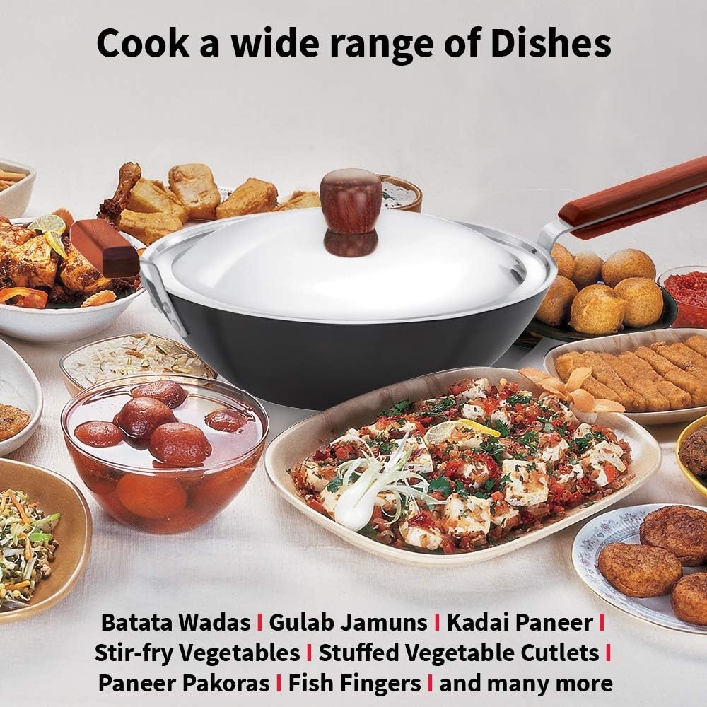image:imageFUTURA INW30S 3 L NonStick Induction Stir Fry Wok Medium Black