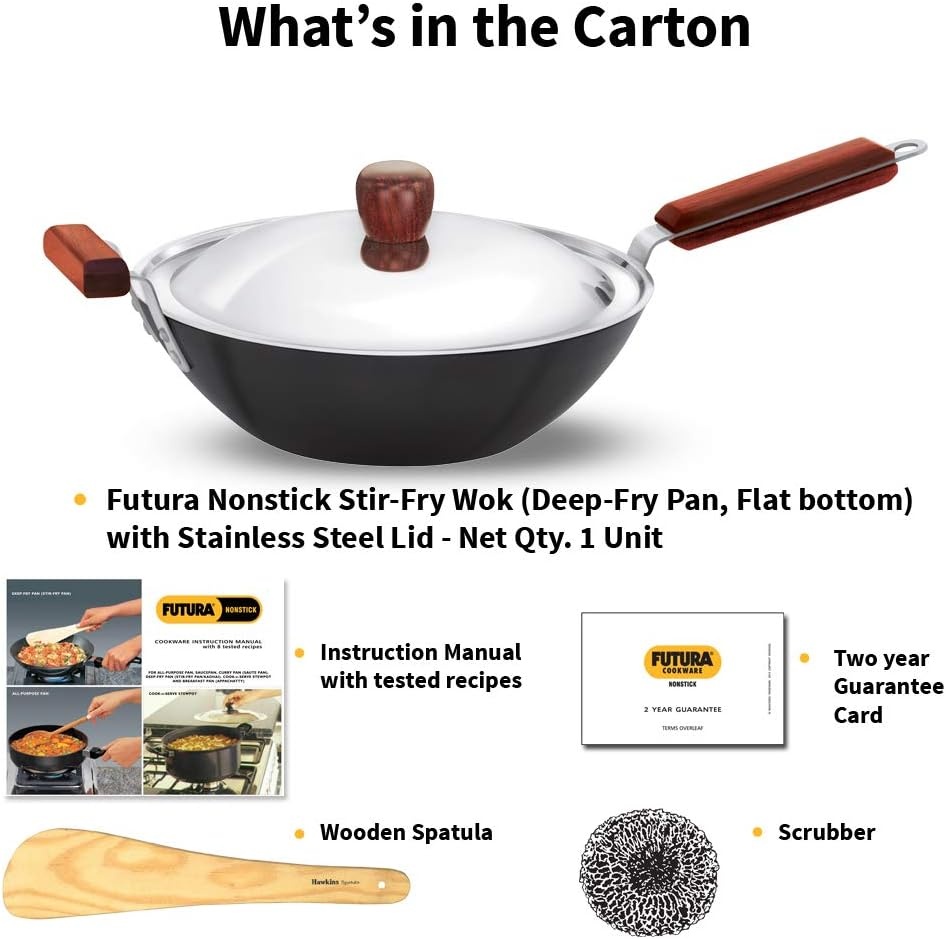 image:imageFUTURA INW30S 3 L NonStick Induction Stir Fry Wok Medium Black