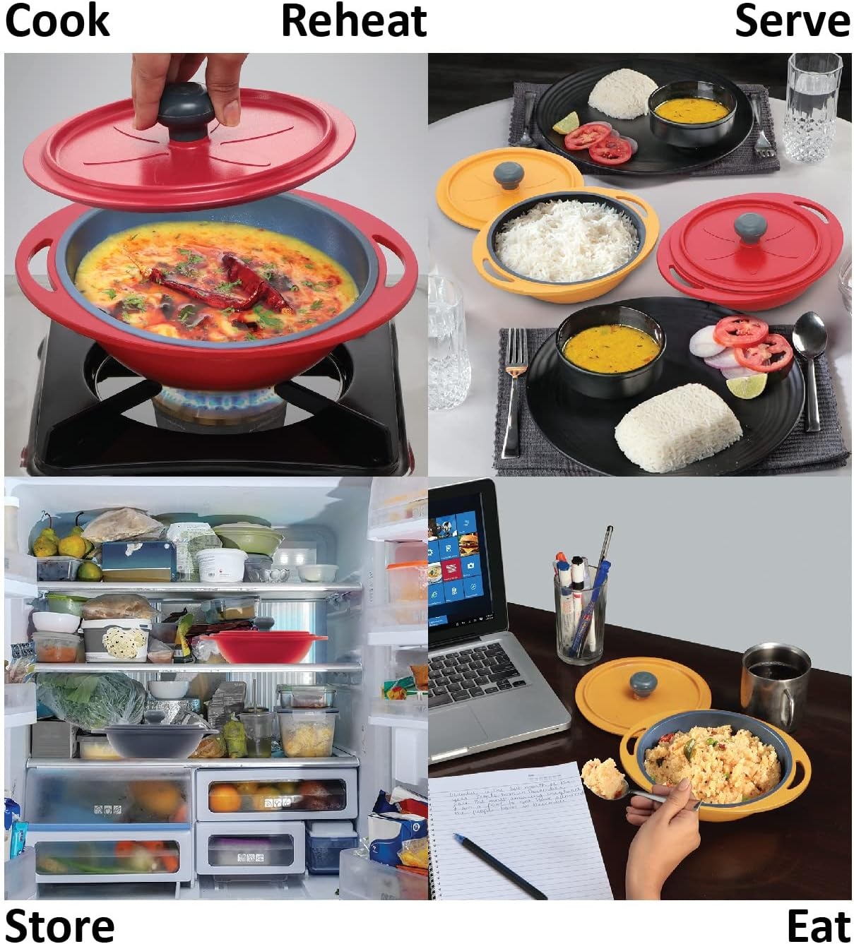 image:imageHAWKINS 075 Litre Mini Casserole with Lid Round Series DieCast pan for Cooking Reheating Serving and Storing Grey MCRG75