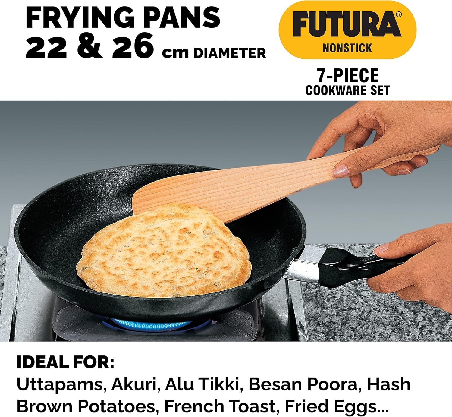 image:imageHAWKINS Futura NonStick Cookware 7 Pieces Set QS5 2 LTR 3 LTR 325 LTR Black NSET4
