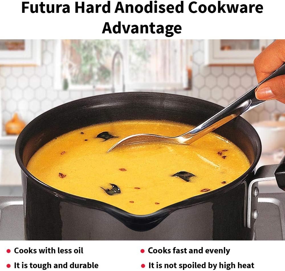 image:imageHawkins Futura 15 Litre Saucepan Hard Anodised Sauce Pan Induction Saucepan Small Sauce Pan Black IAS15