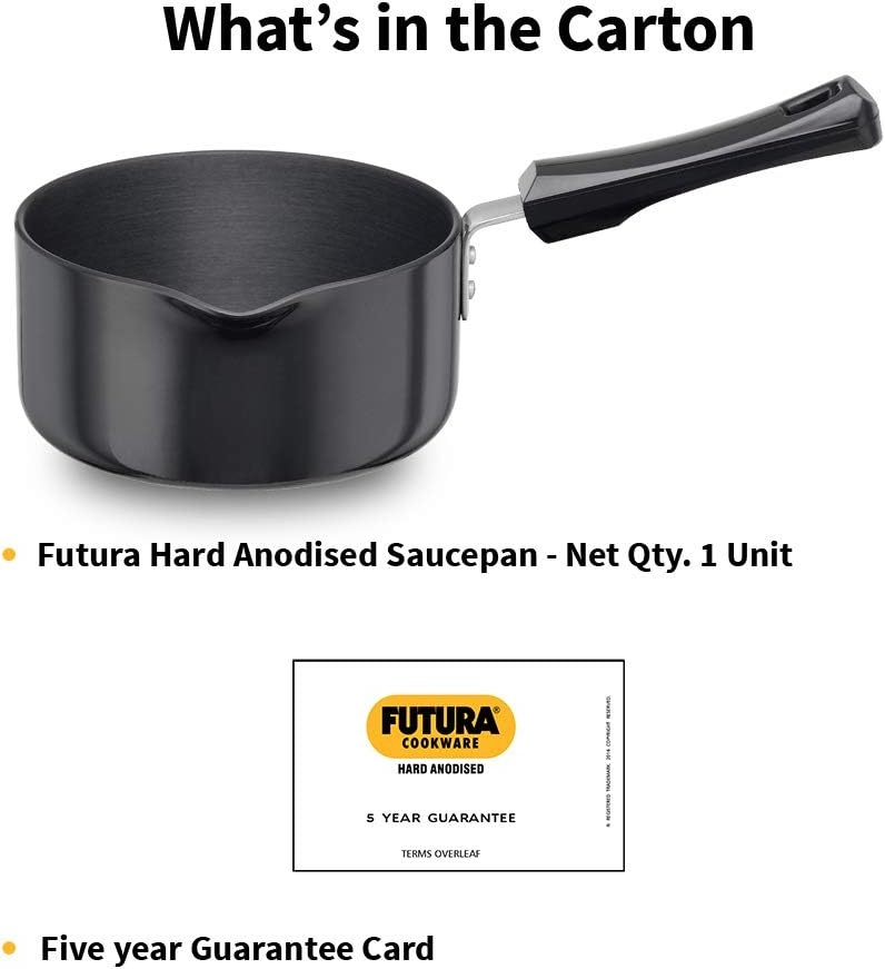 image:imageHawkins Futura 15 Litre Saucepan Hard Anodised Sauce Pan Induction Saucepan Small Sauce Pan Black IAS15