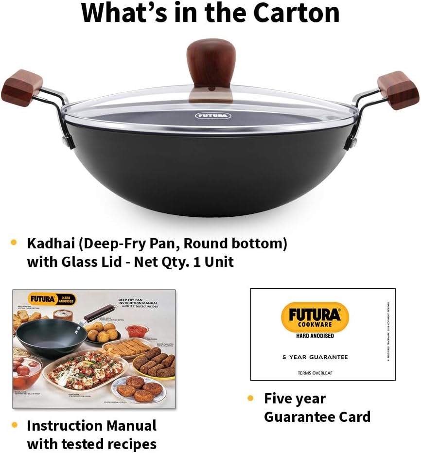 image:imageHawkins Futura Fish Fry Kadhai with Glass lid 25 ltr