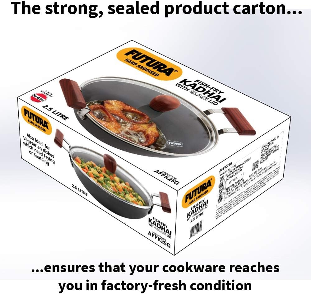 image:imageHawkins Futura Fish Fry Kadhai with Glass lid 25 ltr