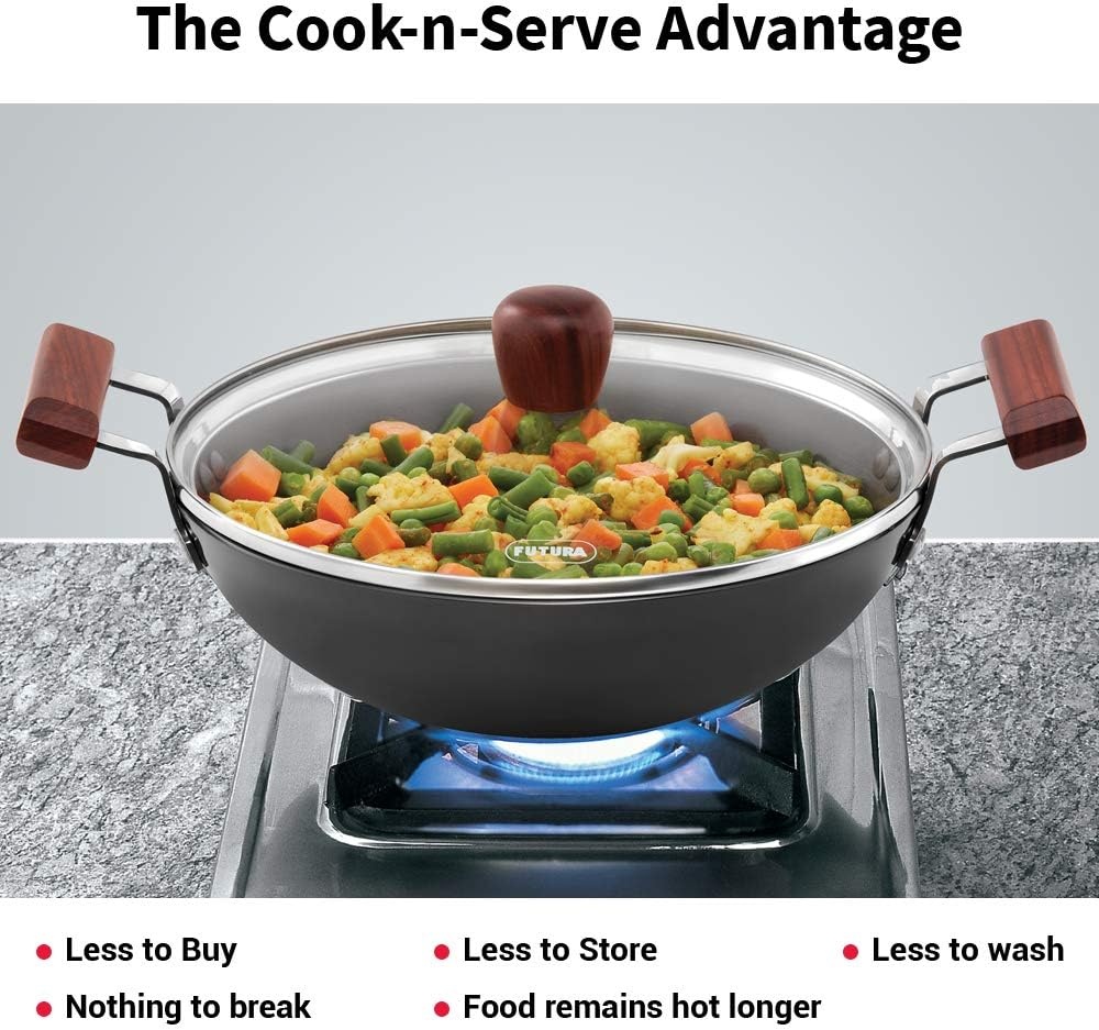 image:imageHawkins Futura Fish Fry Kadhai with Glass lid 25 ltr