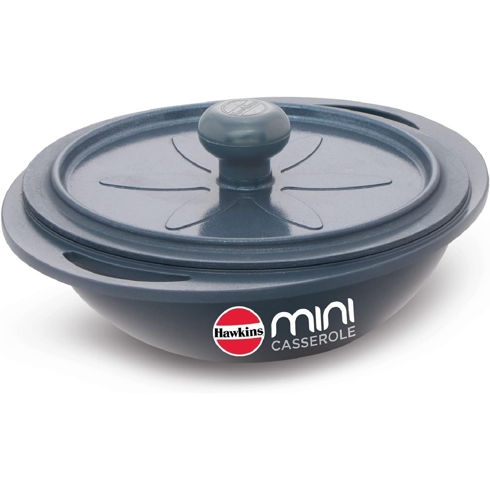 image:imageHAWKINS 075 Litre Mini Casserole with Lid Round Series DieCast pan for Cooking Reheating Serving and Storing Grey MCRG75