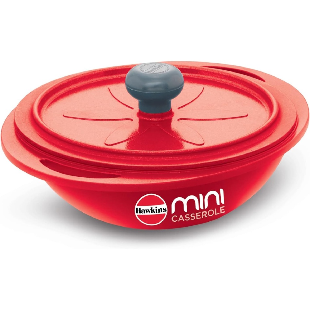 image:imageHAWKINS 075 Litre Mini Casserole with Lid Round Series DieCast pan for Cooking Reheating Serving and Storing Red MCRR75