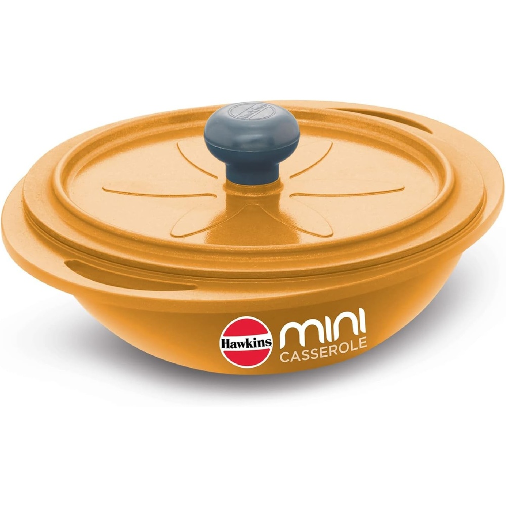 image:imageHAWKINS 075 Litre Mini Casserole with Lid Round Series DieCast pan for Cooking Reheating Serving and Storing Yellow MCRY75