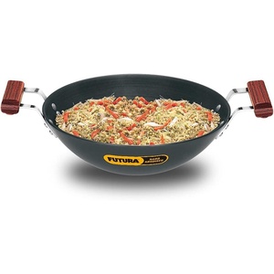 image:imageFutura Hard Anodised Flat Bottom DeepFry Pan 375 Litre Black