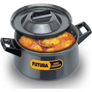 image:imageFutura Hard Anodised Handy Sauce Pan with Lid and 2 Handles 3LiterBlack21cm
