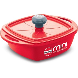 image:imageHawkins Aluminium 075 liter Mini Casserole With Lid Square Series DieCast Pan For Cooking Reheating Serving And Storing Red Mcsr75