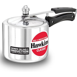 image:imageHawkins Aluminium Classic 3 Litre Pressure Cooker 32 Quarts Silver Ideal for 34 Persons Superfast Cooking Saves Fuel