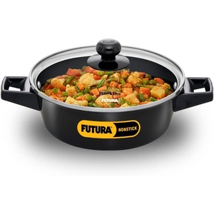 image:imageHawkins Futura 2 Litre Cook N Serve Casserole Non Stick Saucepan with Glass Lid Induction Sauce Pan for Cooking and Serving Black Incb20G 2 Liter
