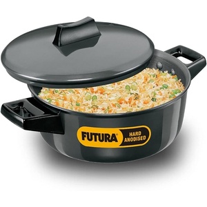 image:imageHawkins Futura 2 Litre Cook n Serve Bowl Hard Anodised Saucepan with Hard Anodised Lid Sauce Pan for Cooking and Serving Black ACB20 Aluminium