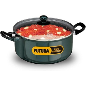 image:imageHawkins Futura Hard Anodised Stewpot with Glass Lid 5 Litres